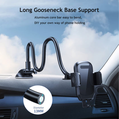 Car phone holder, dashboard/windshield/vent phone holder, gooseneck long arm holder, anti shake hands-free holder