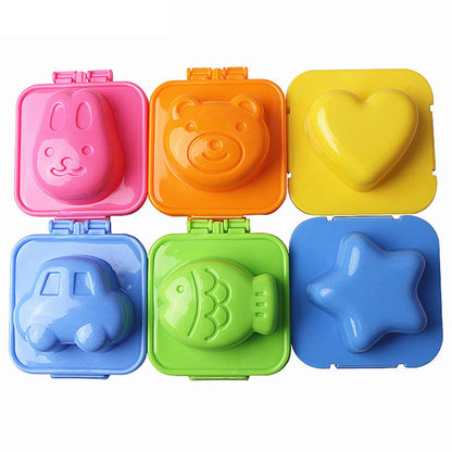 8PCS Cartoon Cute Boil Egg Mold/Fish Car Heart Shape Egg Sushi Rice Mold Mould/Decorating Fondant Cake Tool