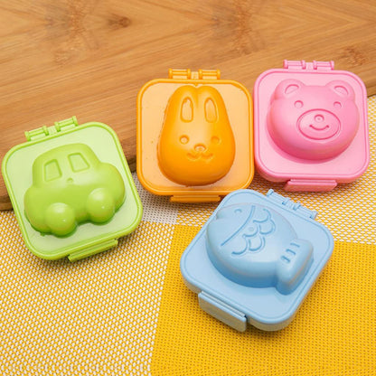 8PCS Cartoon Cute Boil Egg Mold/Fish Car Heart Shape Egg Sushi Rice Mold Mould/Decorating Fondant Cake Tool