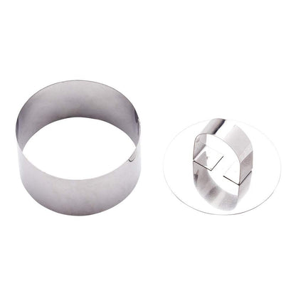 Restaurantware Pastry 3.14 x 1.57 Inch Cake Ring Mold 1 Round Cooking Ring With Food Press - Small Dishwasher
