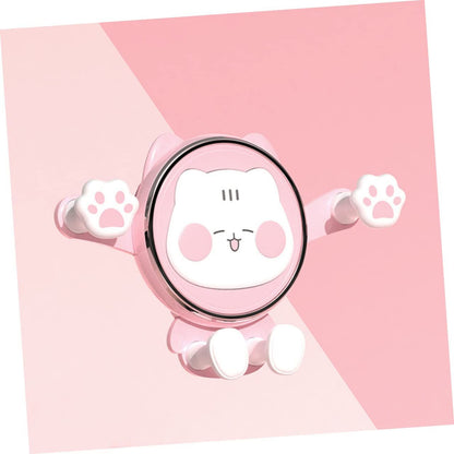 Cute Phone Mount for Car, Pink Cat Air Vent Clip Cell Phone Holder for Car Compatible with 4-7 inch Smartphones, Car Accessories