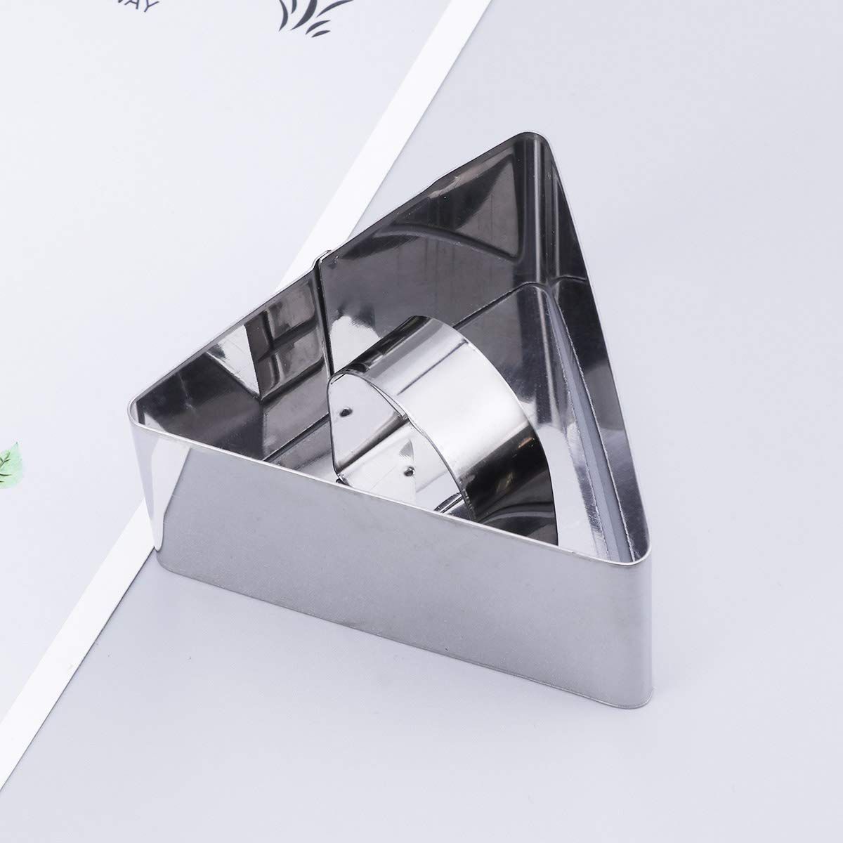 Cake ring mold 1 triangular cooking ring with food press - small dishwasher safety stainless steel mousse mold