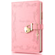 Girls Diary with Lock and Key, Cute Heart Shaped Lock Journal for Women, Refillable  Leather Notebook Gift for Teen Girls - Pink
