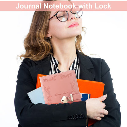 Girls Diary with Lock and Key, Cute Heart Shaped Lock Journal for Women, Refillable  Leather Notebook Gift for Teen Girls - Pink