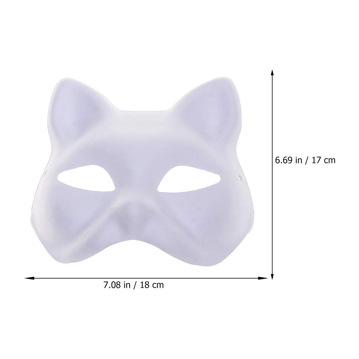 Cat Mask, 3PCS Masks White Cat Masks Blank DIY Halloween Mask Animal Half Facemasks Masquerade Cosplay Party