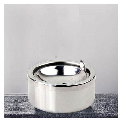 Stainless steel fly ash anti drop thick ashtray, home hotel bar large ashtray, living room with lid creative