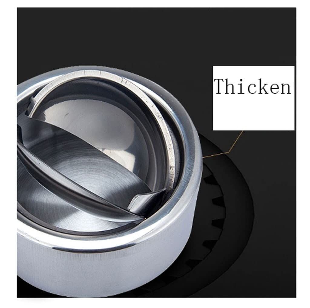Stainless steel fly ash anti drop thick ashtray, home hotel bar large ashtray, living room with lid creative