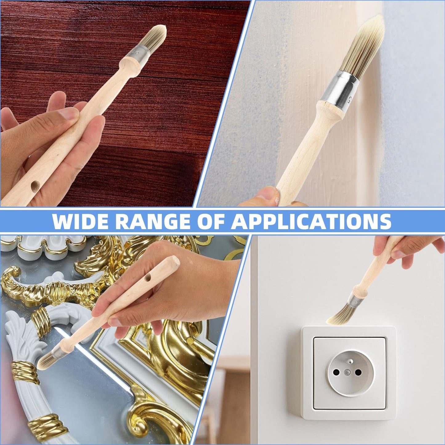 Small Paint Brush for Touch Ups,Walls Edge Painting Tool, Round Paint Brush House Wall Corners and Art Application