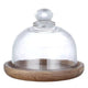 Mini Glass Dessert Dome with Base, Small Decorative Cake Tray with Glass Dome Cover, Cake Fruit Display Server Tray for Kitchen