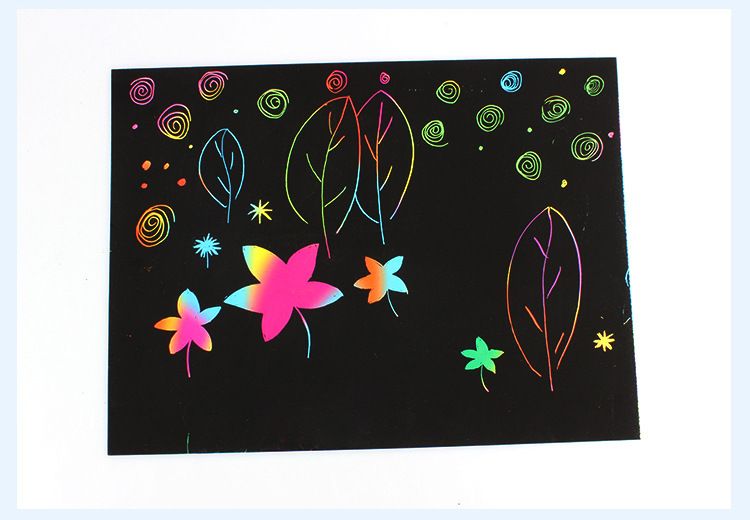 10pcs Scratch Paper Art Set, Rainbow Scratch Paper Crafts Supplies Black Scratch Drawing Pads Boards Sheets Notes Cards