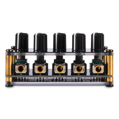 Audio Mixer, 4 Input 1 Output Mini Low Noise Sound Board Console Portable Passive Stereo Audio Mixer Mini Stereo Live Studio