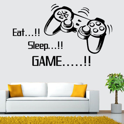 Game Wall Decals Eat Sleep Game Quote Wall Stickers Gamers World for Net Bar Living Rooms Bedroom Removable Kids and Boys Rooms