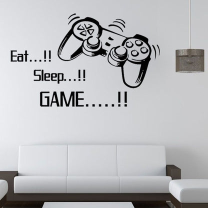 Game Wall Decals Eat Sleep Game Quote Wall Stickers Gamers World for Net Bar Living Rooms Bedroom Removable Kids and Boys Rooms