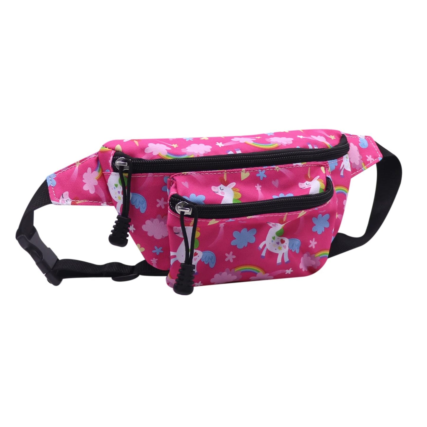 Cute Cartoon Dinosaur Unicorn Fanny Pack for Boys Girls,2 Layer Zipper Waist Bag Hip Bum Bag with Adjustable Strap