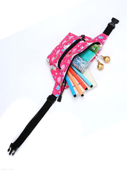 Cute Cartoon Dinosaur Unicorn Fanny Pack for Boys Girls,2 Layer Zipper Waist Bag Hip Bum Bag with Adjustable Strap