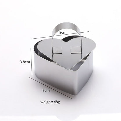 Stainless Steel 3D Cake Molds with Pusher Lifter Cooking Rings Set of 4,Baking Dish Bakeware Tools Cupcake Mold Mousse