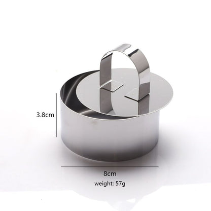 Stainless Steel 3D Cake Molds with Pusher Lifter Cooking Rings Set of 4,Baking Dish Bakeware Tools Cupcake Mold Mousse