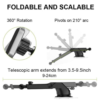 （grey）Magnetic Phone car Mount,fit in Dashboard and Windshield,Strong Magnet,360 Degree Phone Holder