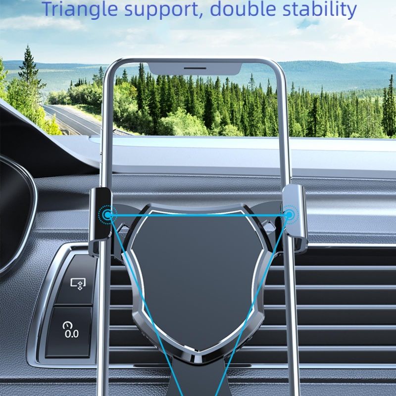 Car Phone Holder Mount, Air Vent Hands Free Clip Cradle Universal for Cellphone, Gravity Auto Lock and Thick Case Friendly