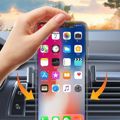 Car Phone Holder Mount, Air Vent Hands Free Clip Cradle Universal for Cellphone, Gravity Auto Lock and Thick Case Friendly