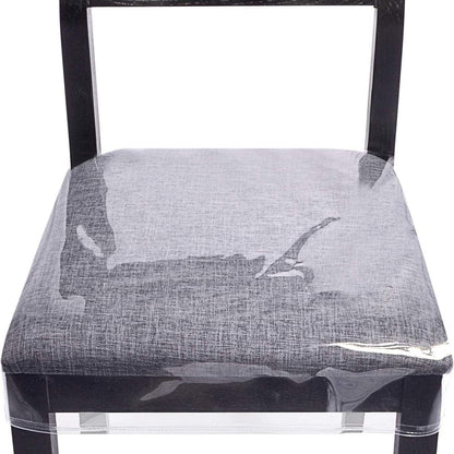 Houseables Plastic Chair Covers, Dining Chairs Fits Clear, Adjustable,Waterproof Protector, Vinyl Cover, Kids Seat Slipcover