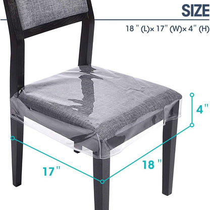 Houseables Plastic Chair Covers, Dining Chairs Fits Clear, Adjustable,Waterproof Protector, Vinyl Cover, Kids Seat Slipcover
