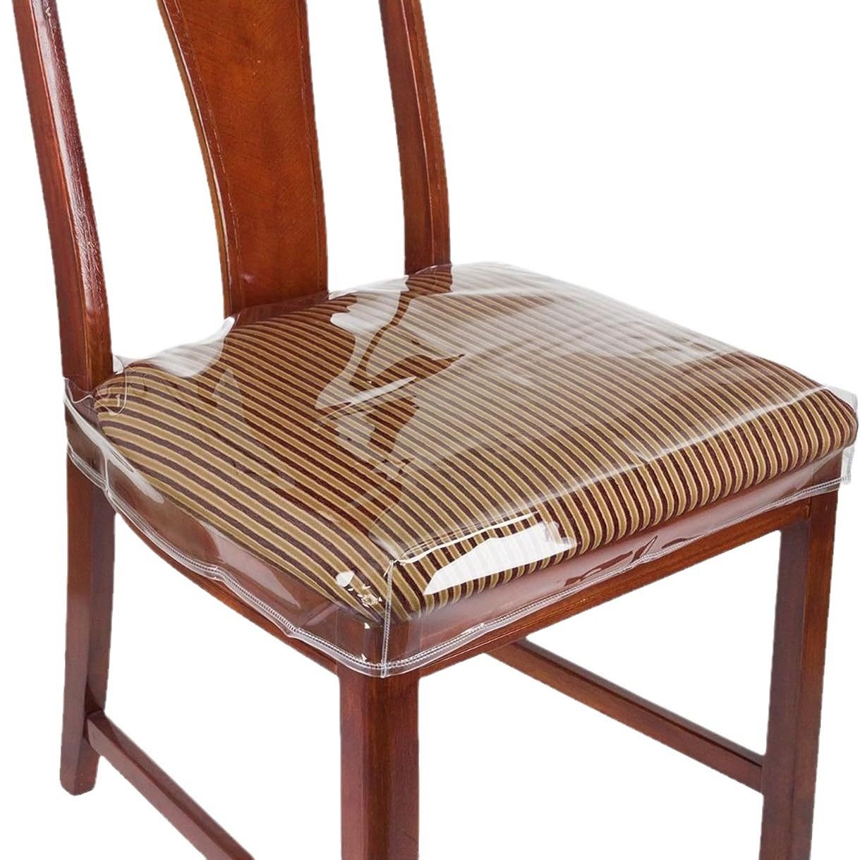 Houseables Plastic Chair Covers, Dining Chairs Fits Clear, Adjustable,Waterproof Protector, Vinyl Cover, Kids Seat Slipcover