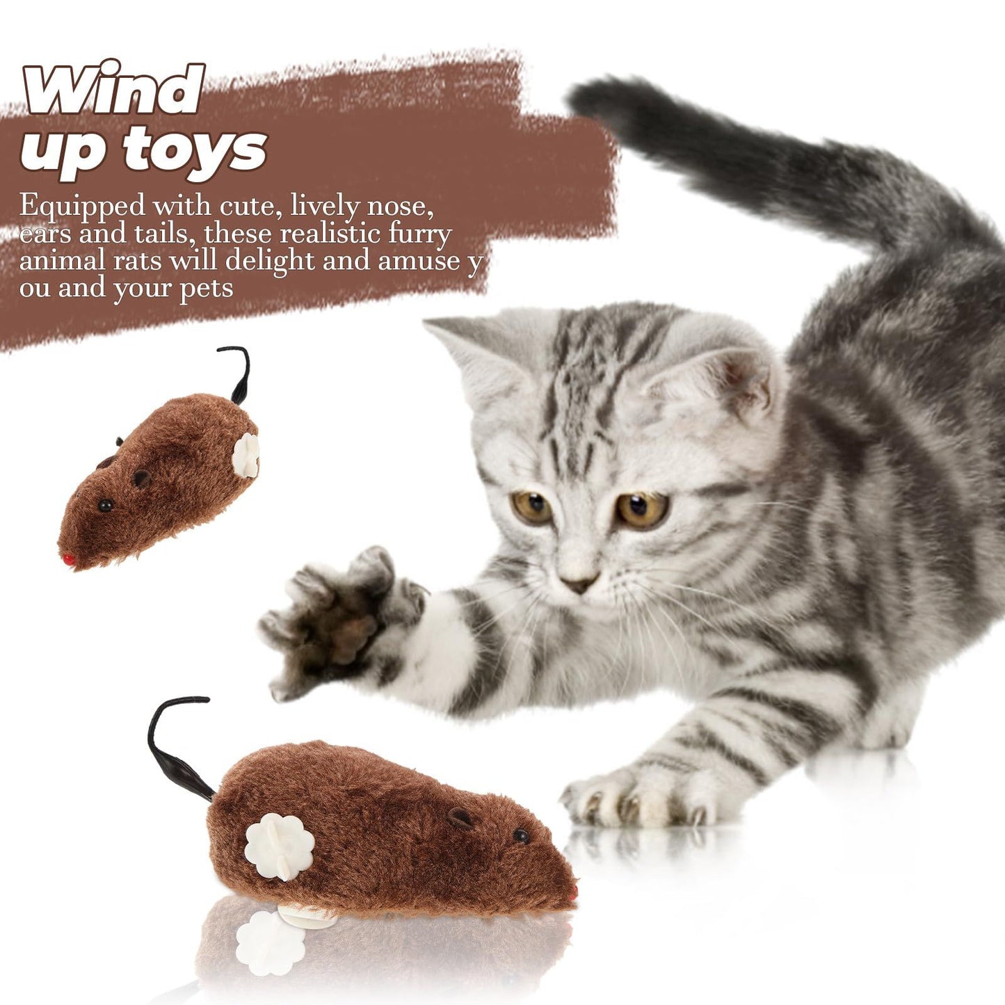 1PCS Halloween Wind- Up Toys Running Plush Mice Wind Up Mouse Toy Windup Rats Toys Mini Jumping Rat Clockwork Toys