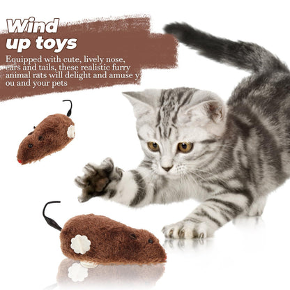 1PCS Halloween Wind- Up Toys Running Plush Mice Wind Up Mouse Toy Windup Rats Toys Mini Jumping Rat Clockwork Toys