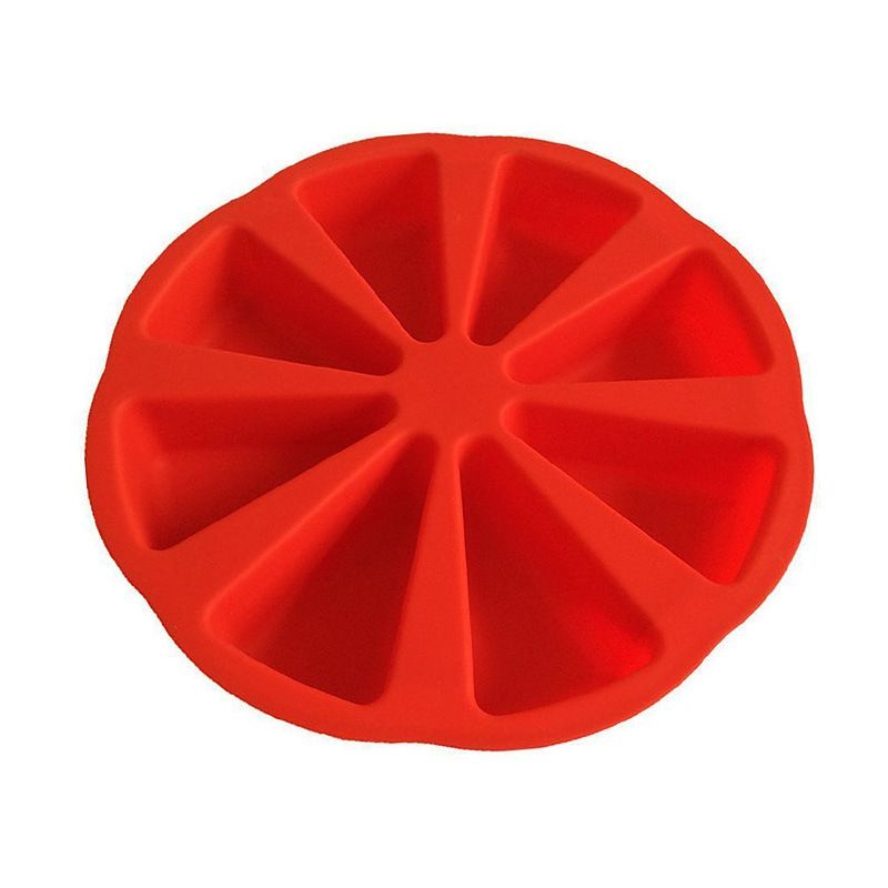 Non-stick Cake Baking Mold, Triangle 8 Cavity Pizza Pan, Food-grade Silicone Mold Specialty and Novelty Cake Pan for Brownies