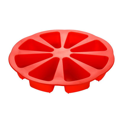 Non-stick Cake Baking Mold, Triangle 8 Cavity Pizza Pan, Food-grade Silicone Mold Specialty and Novelty Cake Pan for Brownies