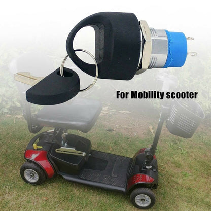 Ignition Switch with Key, Replacement Mobility Scooter Spare Start On/Off Ignition Switch with 2 Keys for Pride