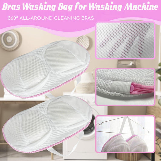 Bra Washing Bags for Laundry - 6 PCS, Lingerie Bag Underwear Brassiere Washing Bags with Zipper for Women Laundry Storage (thicken-Pink 6 pack，33*20cm)
