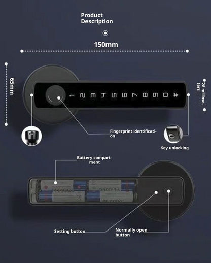 [New] Smart Lock Fingerprint Door Lock,Lock Smart Lock Keyless Entry Door Lock Reader,Home Bedroom Apartment(Black)