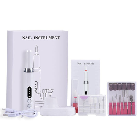 Portable Electric Nail Drills, Manicure and Pedicure Sets for Grinding,polishing and Trimming,Rechargeable Pedestal Nail Polisher