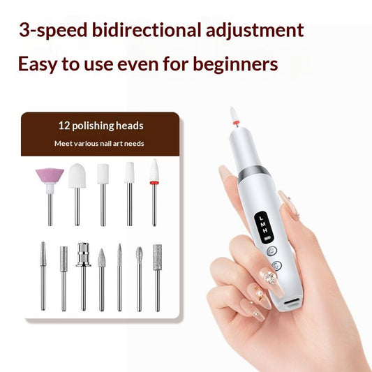 Portable Electric Nail Drills, Manicure and Pedicure Sets for Grinding,polishing and Trimming,Rechargeable Pedestal Nail Polisher