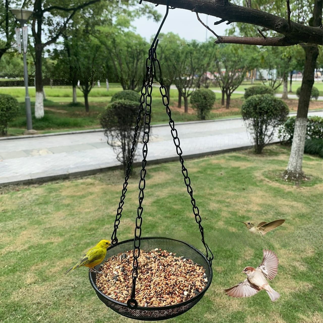 Premium Hanging Bird Feeder Tray, Platform Bird Feeder Stainless Steel Mesh Tray,Wild Bird Feeder for Outside Hanging Seed Platform 1Pcs