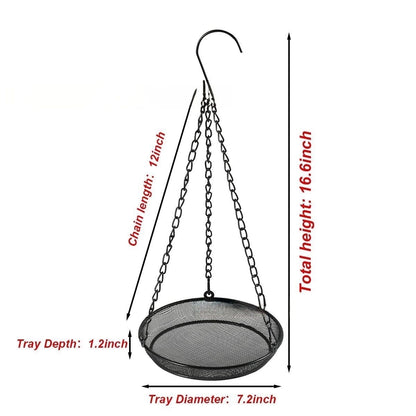 Premium Hanging Bird Feeder Tray, Platform Bird Feeder Stainless Steel Mesh Tray,Wild Bird Feeder for Outside Hanging Seed Platform 1Pcs