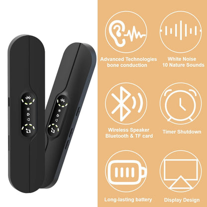 Pillow Speakers for Sleeping,Portable Bluetooth Speaker with Bone Conduction, 10 White Noises, Display, Volume Control,  black