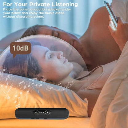Pillow Speakers for Sleeping,Portable Bluetooth Speaker with Bone Conduction, 10 White Noises, Display, Volume Control,  black