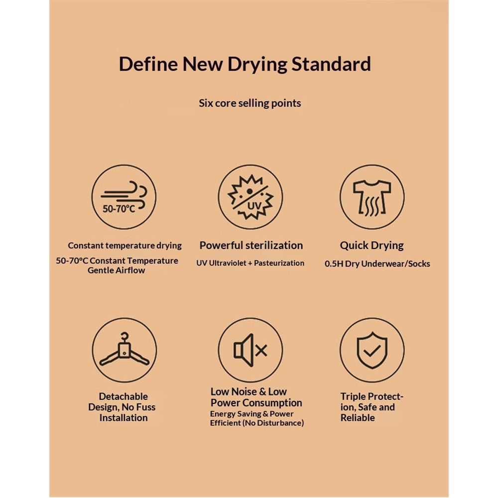 Portable Dryer, Portable Clothes Dryer, Clothes Dryer Foldable, Travel Portable Electric Clothes Drying Hanger Dryer Rack Machine Foldable Dryer Dryer Machine for Socks Bras Lingerie