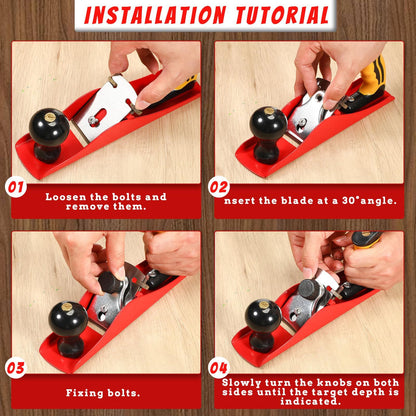 Hand Planer withBlade Adjustable Smoothing Wood Plane Universal Bench Plane for Door Installation Woodworking Trimming