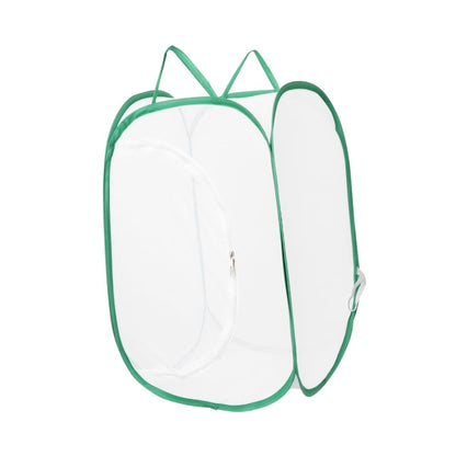 Insect and Butterfly Habitat Cage Terrarium Pop-up 24 Inches Tall with Zipper Protection or Housefly for Chicken and Reptile Feed, Green
