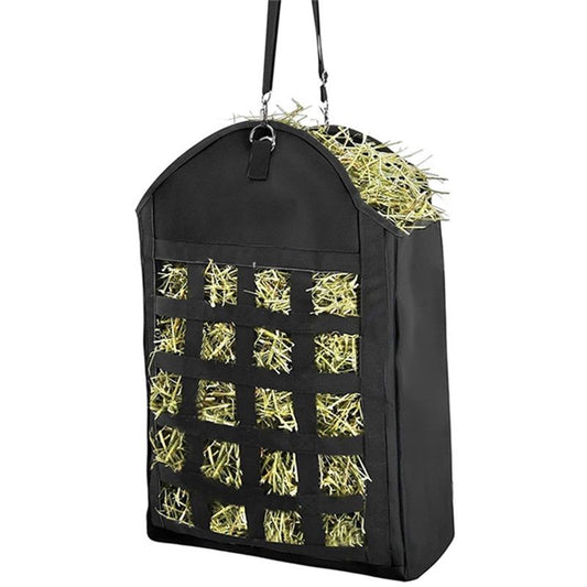 Hay Bags for Horses,1 Packs Slow Feed Hay Bags for Goats,Sheep,Donkey,Premium Oxford Hay Feed Bags with Front Hay Nets Design, Easy to Fill and Hang with Large Opening ( Black)