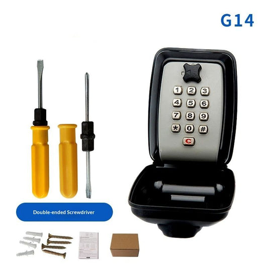 Key Lock Box for Outside, Sturdy Waterproof Wall Mount Lock Box for House Key, 12-Digit Combination Resettable Large Capacity Security Lockbox for Home, Garage, Office, Warehouse
