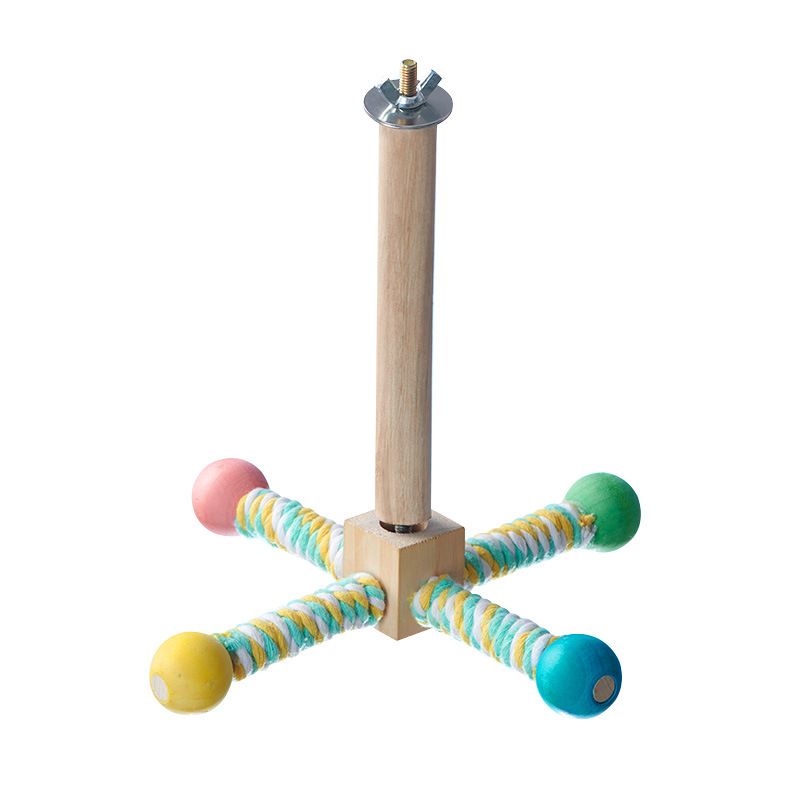 360 ° rotating station pole Interactive Spinning Toys, Enrichment Bird Cage Accessories Perch Toys for Medium-Sized Birds Cockatiel Ring-Necked  (Monochrome version)