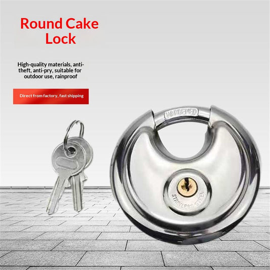 70mm Keyed Alike Heavy Duty Shielded Discus Padlock – 3 Pack- Chrome Plated Security Lock for Storage Shed, Garage, Lockers, Toolboxes, Construction Site Storage and More