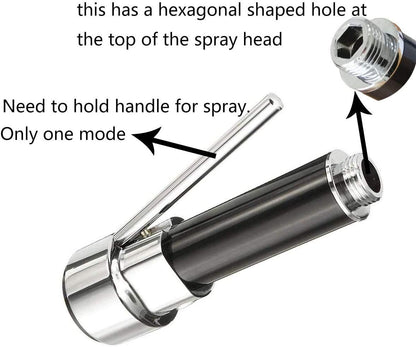 Kitchen Tap Spray Head, ABS Kitchen Tap Sprayer Head, Sink Faucet Sprayer Head Nozzle Replacement Part, Pull Down Faucet Hose Sprayer Head Nozzle , only One Setting, Chrome