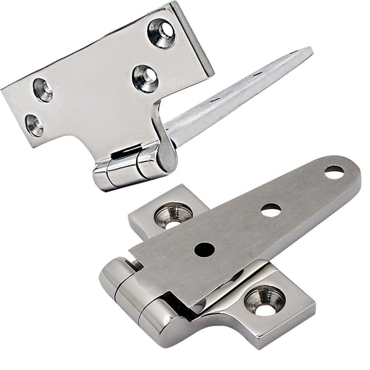 2 pack Stainless Steel T Hinges Marine Grade Heavy Duty Boat Hatch Hinge Casting Cabinet Hardware Door Hinge with Screws