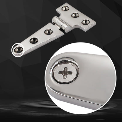 2 pack Stainless Steel T Hinges Marine Grade Heavy Duty Boat Hatch Hinge Casting Cabinet Hardware Door Hinge with Screws